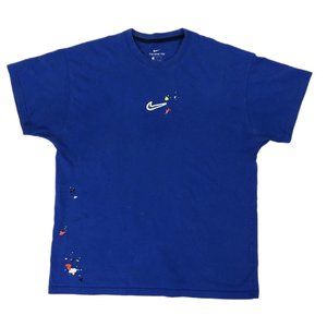 Nike Max 90 Splatter Short Sleeve T-Shirt 'Game Royal Embroidered Blue Sz Large